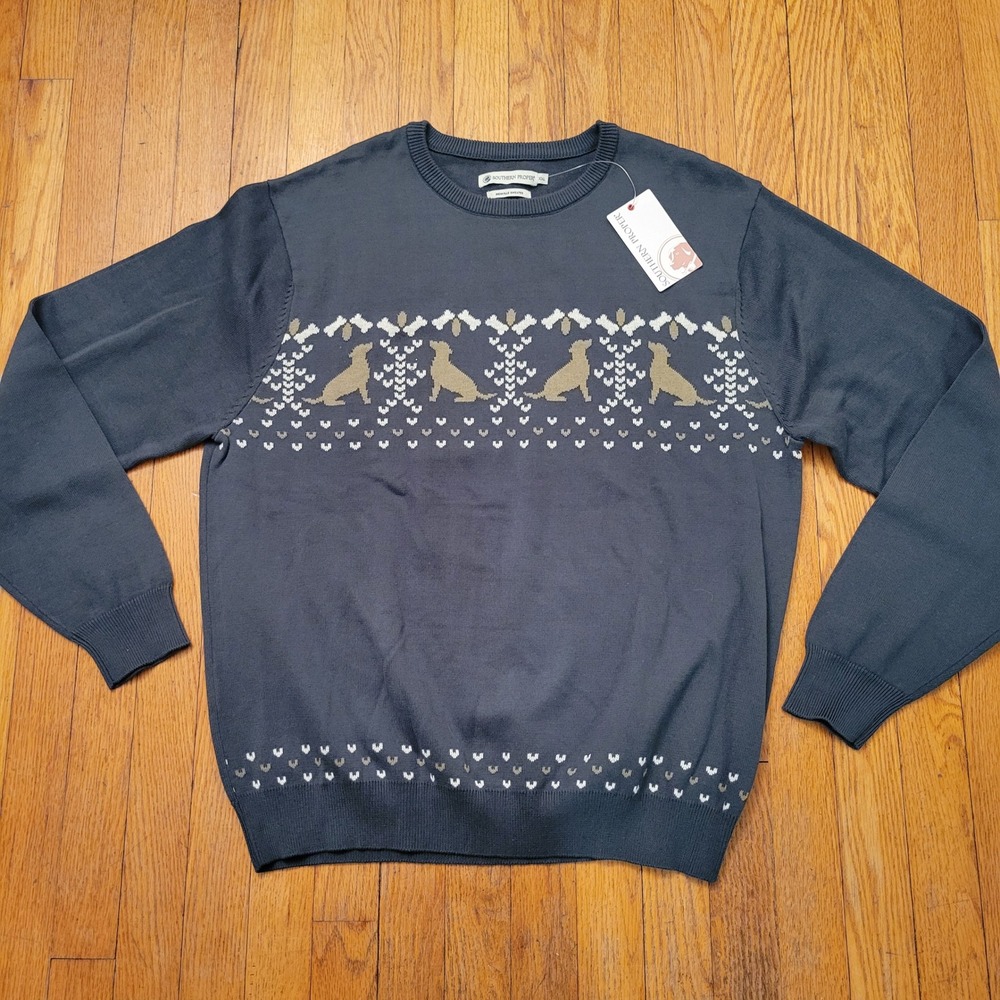 NEW Southern Proper Bienville‎ Sweater XXL Dog Lover Knit Pullover Pine Green
